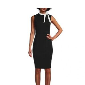 Calvin Klein - Elegant Black & White Neck tie Work/Party Dress Size 12